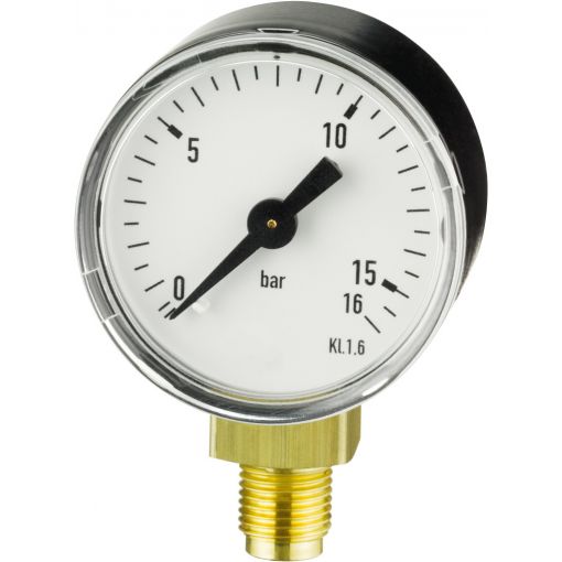 Standardni manometer tip 111.10, priključek spodaj | Prikazovalniki tlaka