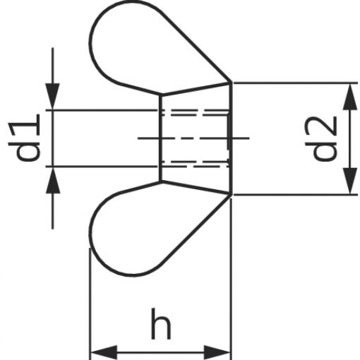 Matica krilata, okrogla oblika, DIN 315, nerjaveče jeklo A2 | Posebne matice